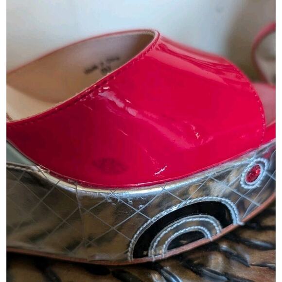 KATE SPADE TACO TRUCK DORA WEDGE ESPADRILLE PLATFORM SANDAL RED PATENT 6M - Picture 11 of 13
